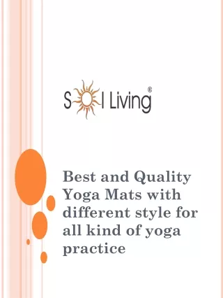 Best and Quality Yoga Mats with different style for all kind of yoga practice