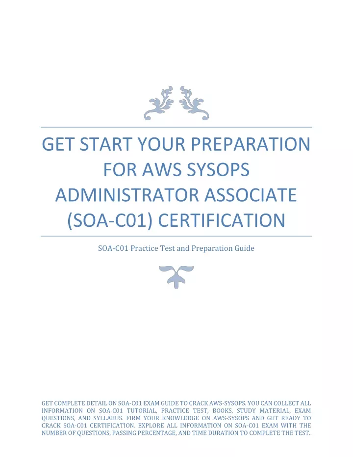 get start your preparation for aws sysops