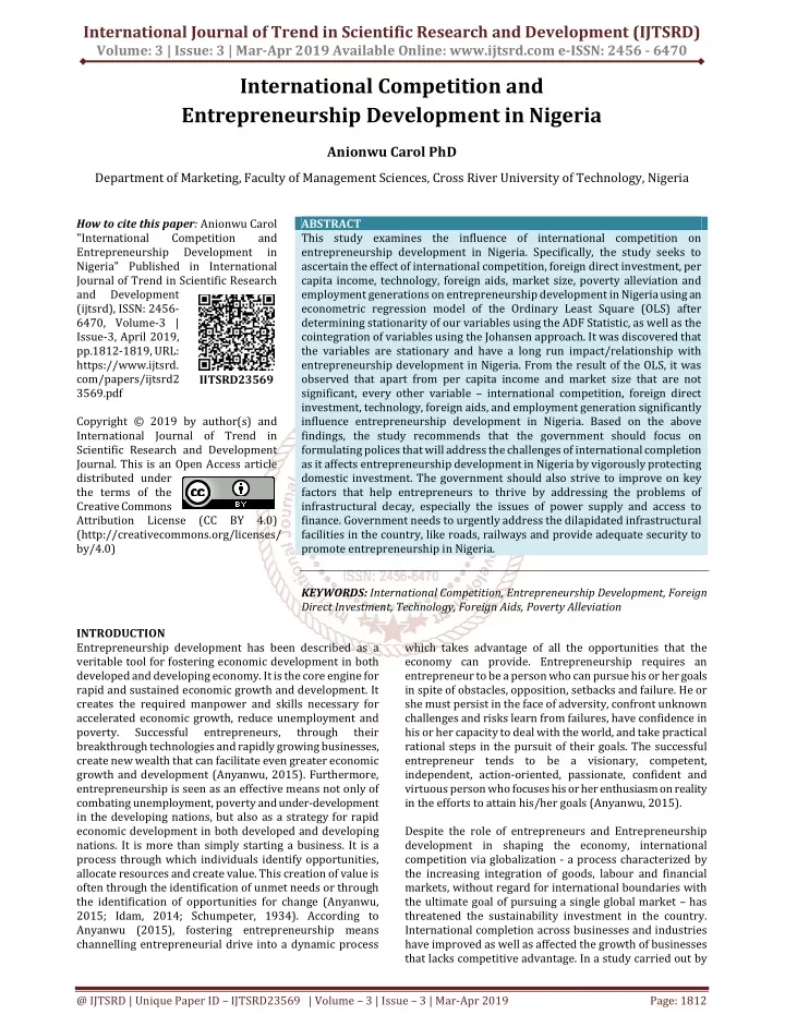 international journal of trend in scientific