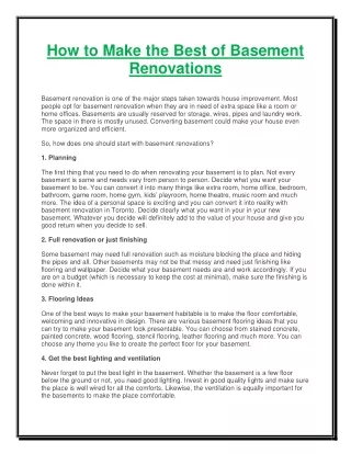 Basement Renovation Companies Toronto | GTA Basement Experts