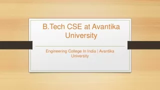 B.Tech CSE at Avantika University