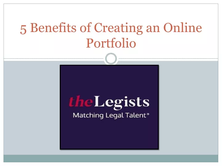5 benefits of creating an online portfolio