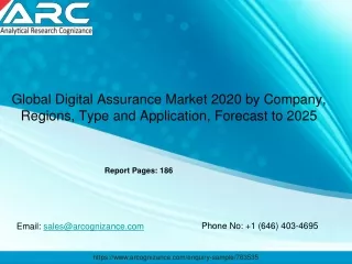 Global Digital Assurance Market 2020 by Company, Regions, Type and Application, Forecast to 2025