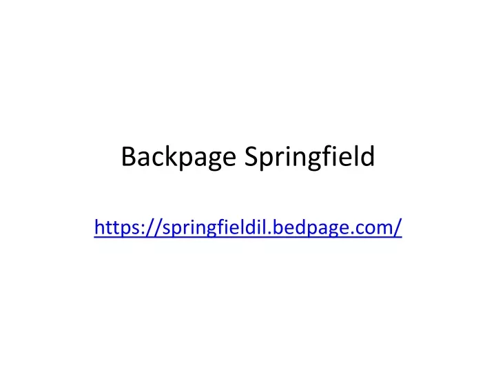 backpage springfield