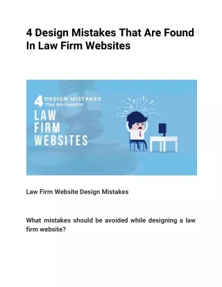 4 Design Mistakes That Are Found In Law Firm Websites