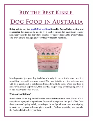 Buy the Best Kibble Dog Food in Australia