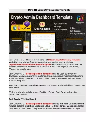 Dark RTL Bitcoin CryptoCurrency Template