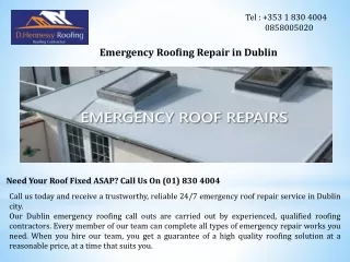 Emergency Roofing Repair in Dublin