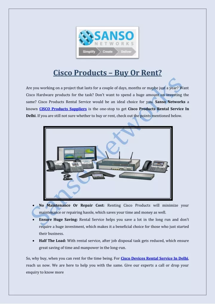 cisco products buy or rent
