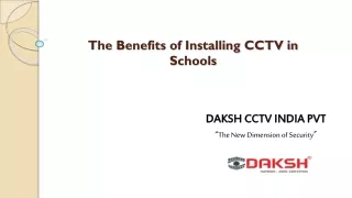 The benefits of installing CCTV in schools