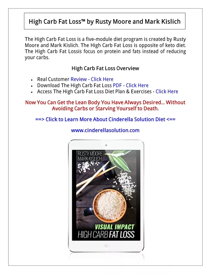 high carb fat loss by rusty moore and mark kislich