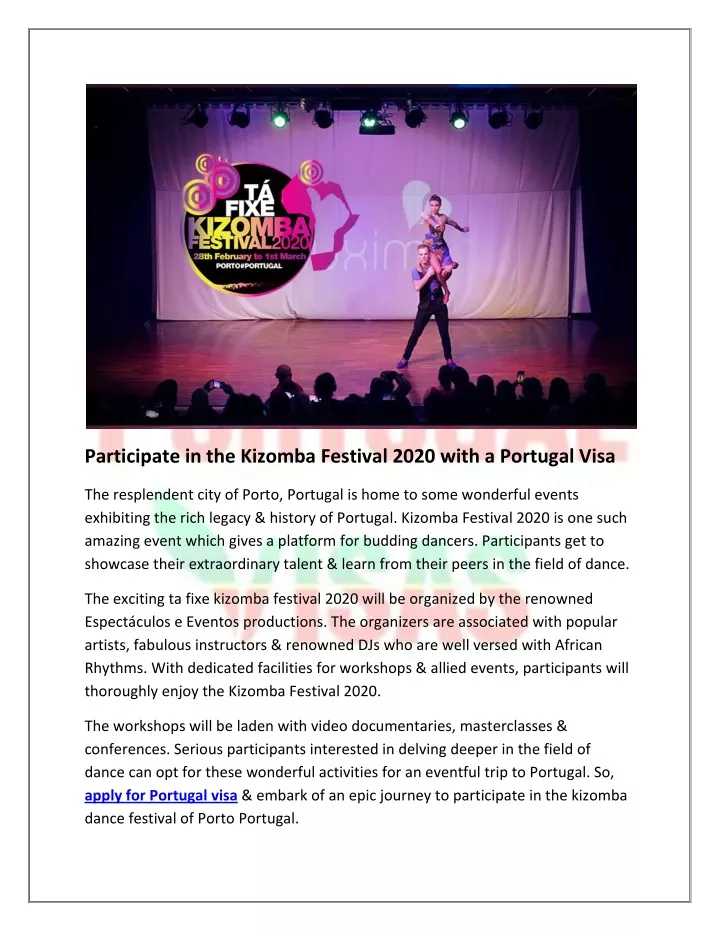 participate in the kizomba festival 2020 with