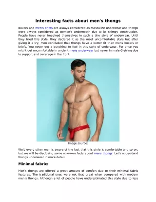 Interesting facts about men's thongs