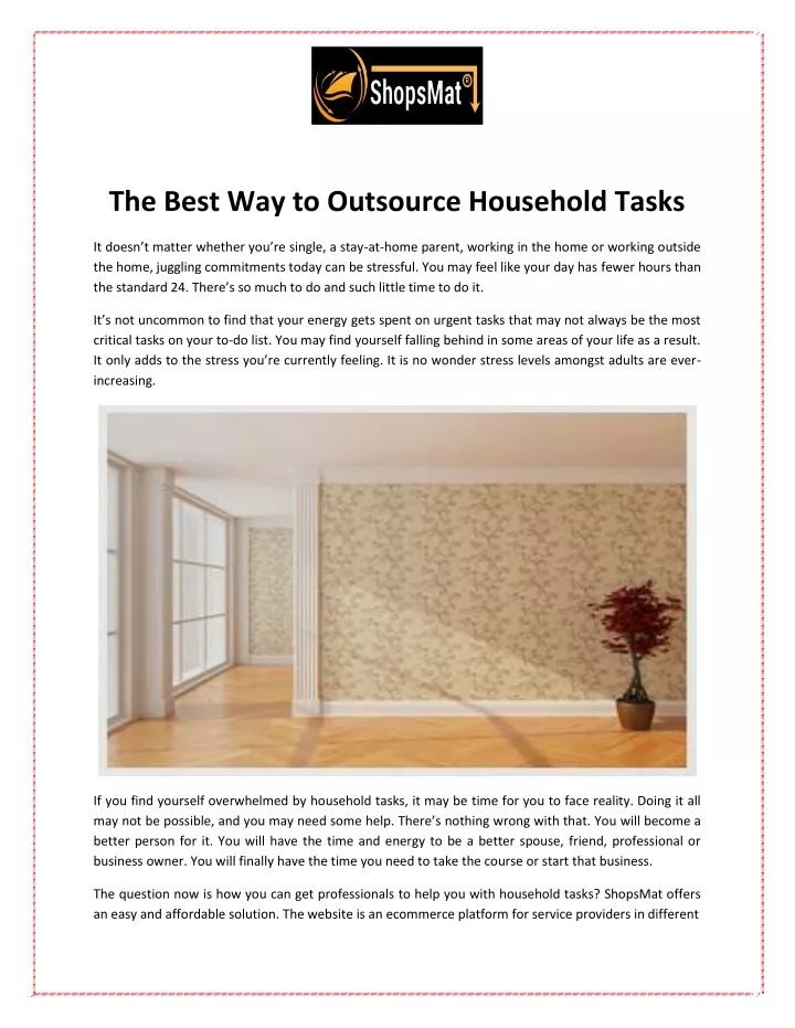 the best way to outsource household tasks