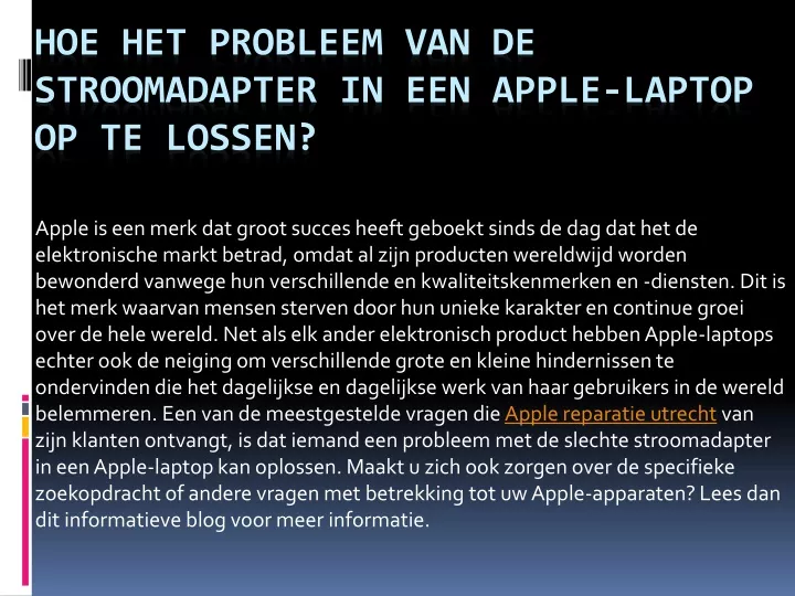 hoe het probleem van de stroomadapter in een apple laptop op te lossen