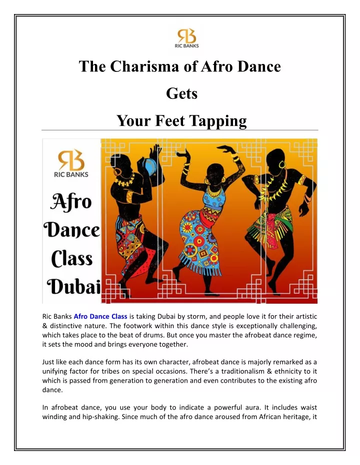 the charisma of afro dance