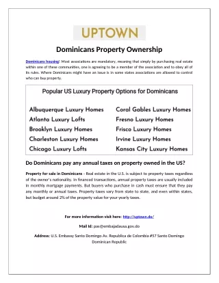 Dominicans Property Ownership