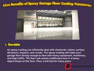 Five Benefits of Epoxy Garage Floor Coating Vancouver