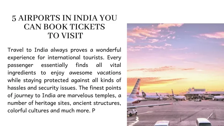 5 airports in india you can book tickets to visit