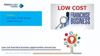 Low cost franchise business opportunities around you