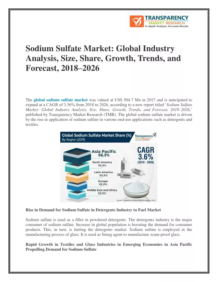 sodium sulfate market global industry analysis