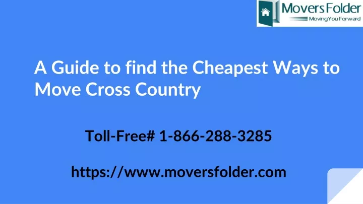 a guide to find the cheapest ways to move cross country