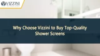 Why Choose Vizzini to Buy Top-Quality Shower Screens
