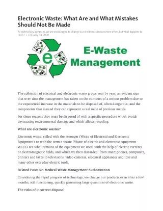 electronic waste what are and what mistakes