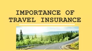 Importance Of Travel Insurance