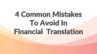 4 Common Mistakes To Avoid In Financial Translation