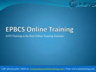 EPBCS Online Training | EPBCS Training - ASTSTraining