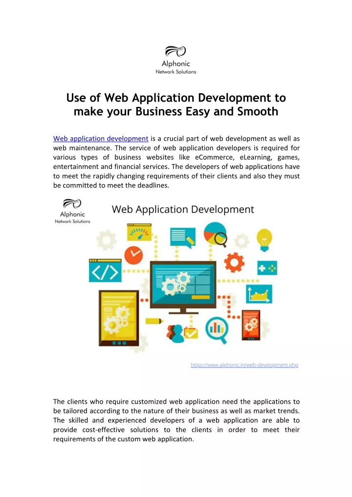 use of web application development to make your