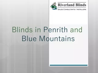 Best Blinds Installation in Penrith & Blue Mountains - Riverland Blinds