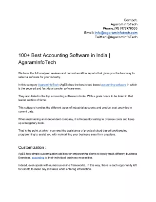 100  Best Accounting Software in India | AgaramInfoTech