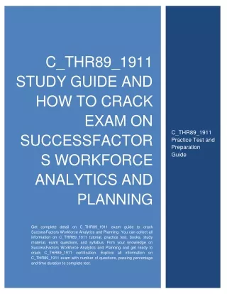 C_THR89_1911 Study Guide and How to Crack Exam on SF Workforce Analytics and Planning
