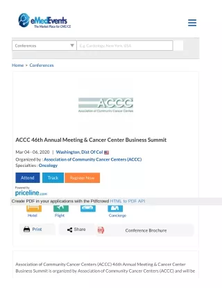 ACCC 46th Annual Meeting &amp; Cancer Center Business Summit, Washington Hilton, Washington, Dist of Col, USA