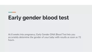 8  Week Gender Blood Test | Early Baby Gender DNA Blood Tes