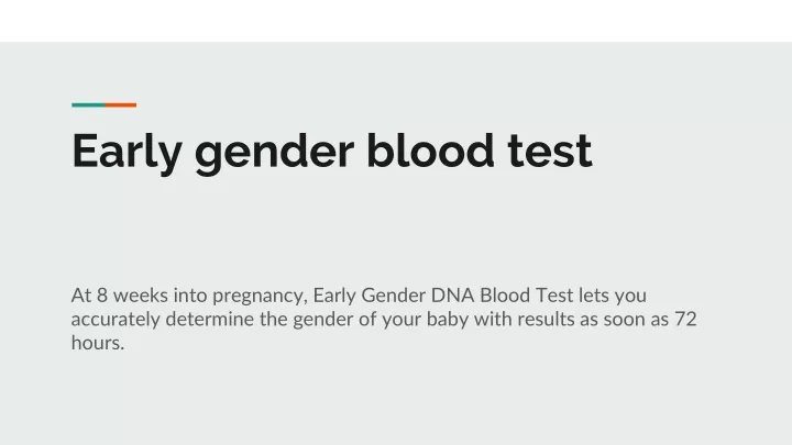 early gender blood test