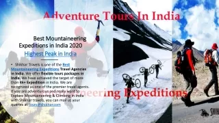Best Mountaineering Expeditions Travel Agencies in India