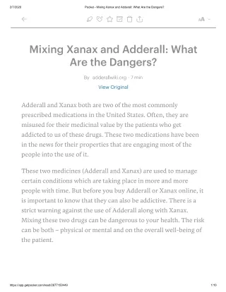 Mixing Xanax And Adderall: What Are The Dangers? » Adderall Wiki