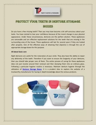 Protect Your Teeth in Denture Storage Boxes
