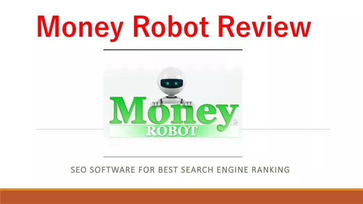 money robot review