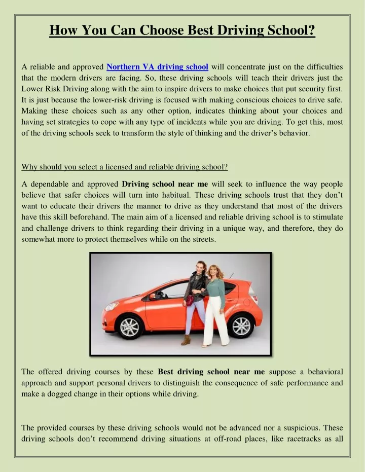 how you can choose best driving school