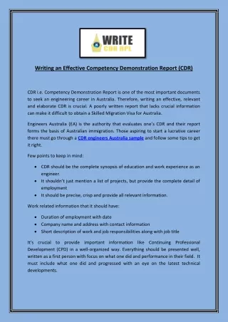 writing an effective competency demonstration