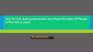 how to find and extract emails and phone numbers