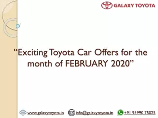 Toyota Car Offers in Delhi NCR for the month of February 2020