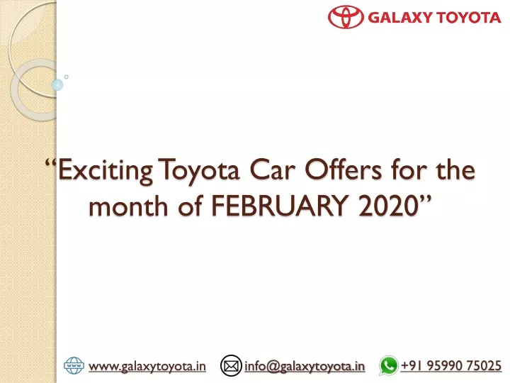 exciting toyota car offers for the month of february 2020