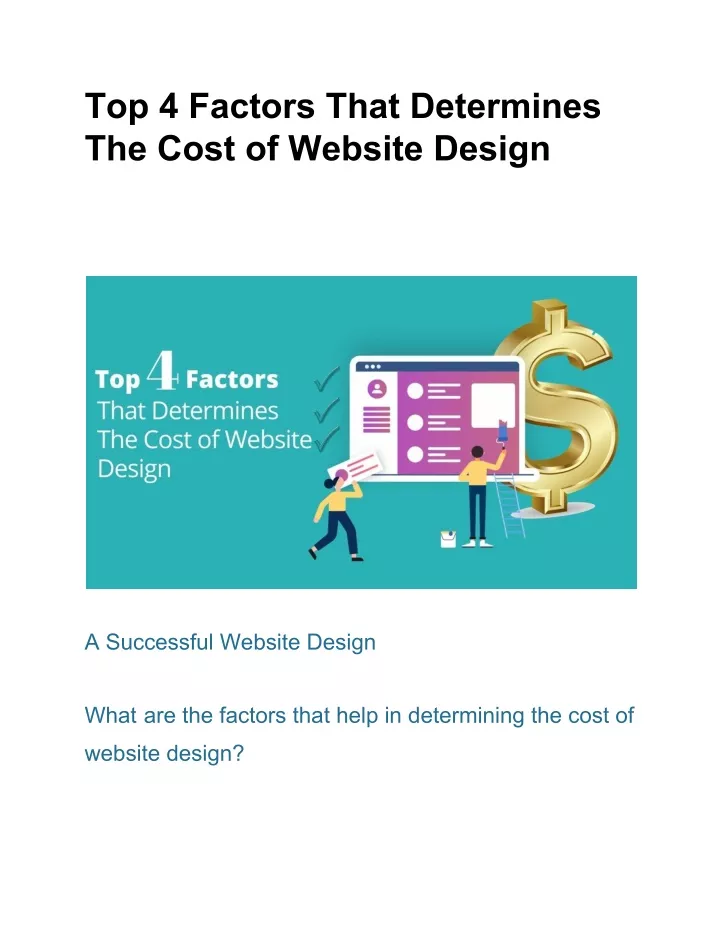 top 4 factors that determines the cost of website