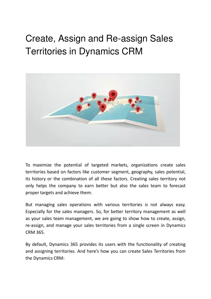 create assign and re assign sales territories in dynamics crm