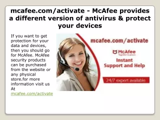 mcafee.com/activate - McAfee provides a different version of antivirus & protect your devices